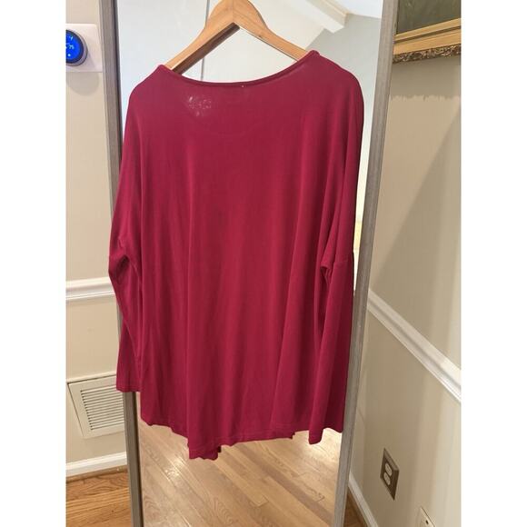 Umgee Long Sleeve Pink Boho Cross Back Knit Tunic Medium - Picture 4 of 4